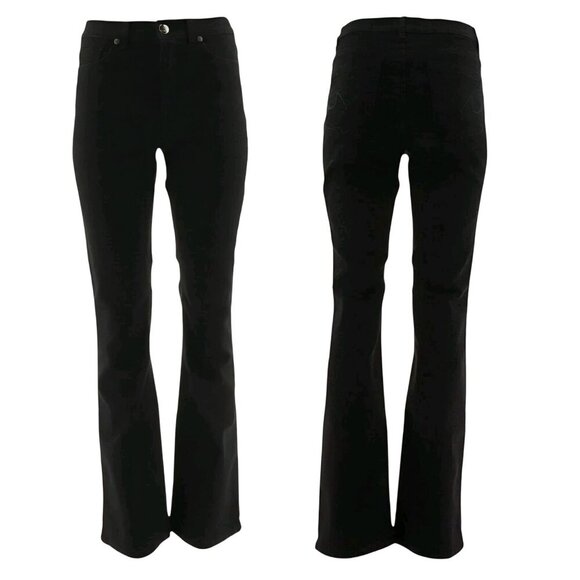 DG2 Diane Gilman Black Infinity Stretch Tri-fit Black Boot Cut Jeans Size 18W - Picture 4 of 7